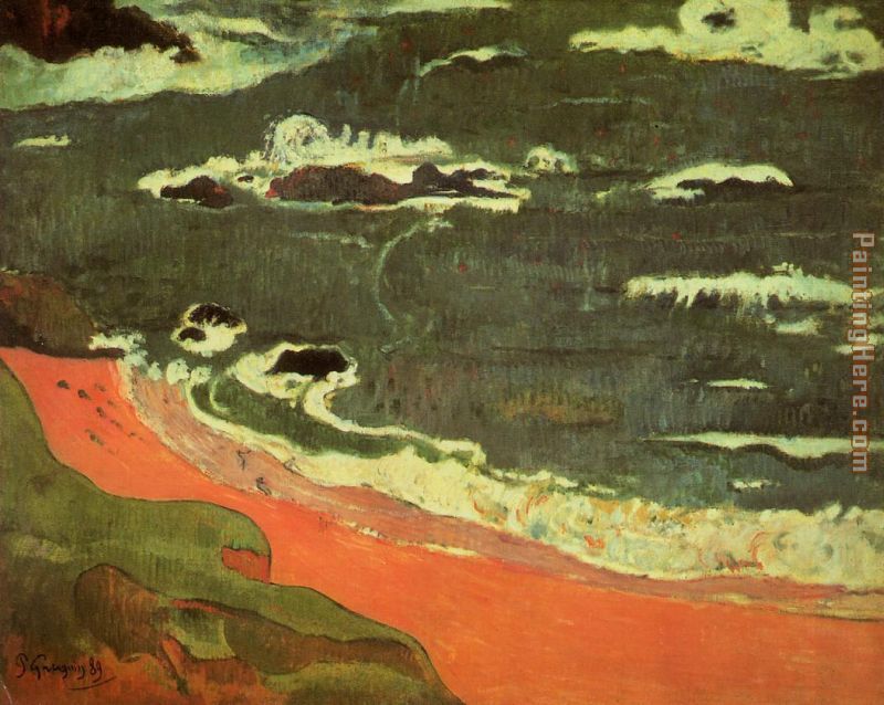 Beach at Le Pouldu painting - Paul Gauguin Beach at Le Pouldu art painting